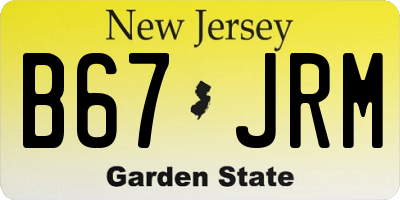 NJ license plate B67JRM