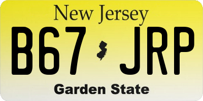 NJ license plate B67JRP