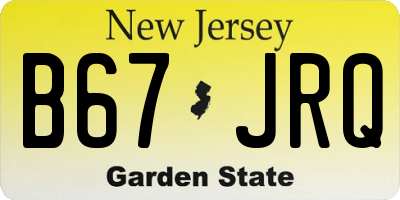 NJ license plate B67JRQ
