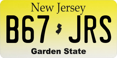 NJ license plate B67JRS