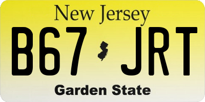 NJ license plate B67JRT