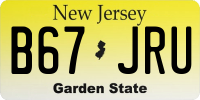 NJ license plate B67JRU