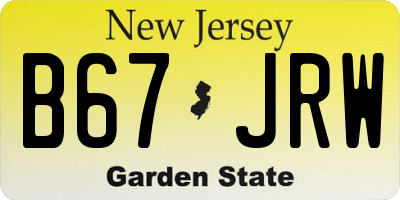 NJ license plate B67JRW