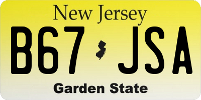 NJ license plate B67JSA