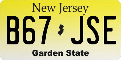NJ license plate B67JSE