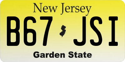 NJ license plate B67JSI