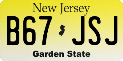 NJ license plate B67JSJ