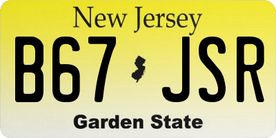 NJ license plate B67JSR