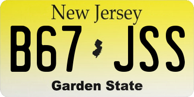NJ license plate B67JSS