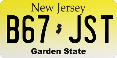 NJ license plate B67JST