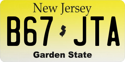NJ license plate B67JTA