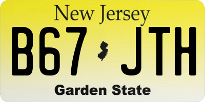 NJ license plate B67JTH