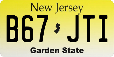 NJ license plate B67JTI
