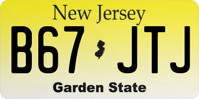 NJ license plate B67JTJ