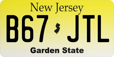 NJ license plate B67JTL