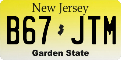 NJ license plate B67JTM