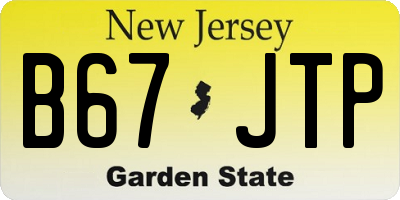 NJ license plate B67JTP