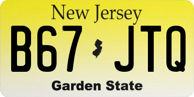 NJ license plate B67JTQ