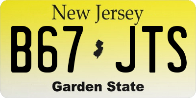 NJ license plate B67JTS