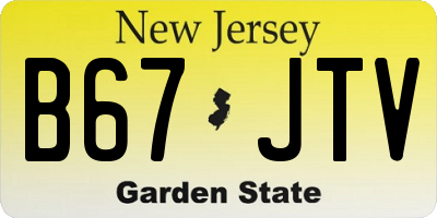NJ license plate B67JTV