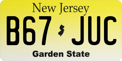 NJ license plate B67JUC