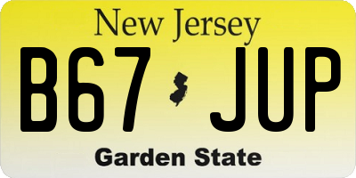 NJ license plate B67JUP