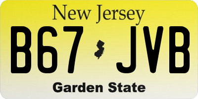 NJ license plate B67JVB