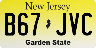 NJ license plate B67JVC