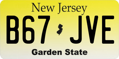 NJ license plate B67JVE