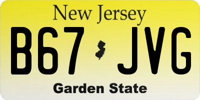 NJ license plate B67JVG