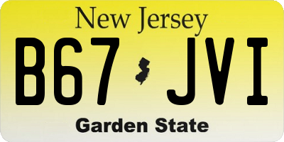 NJ license plate B67JVI