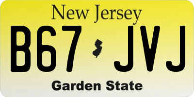 NJ license plate B67JVJ