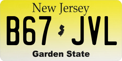 NJ license plate B67JVL
