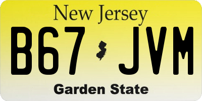 NJ license plate B67JVM