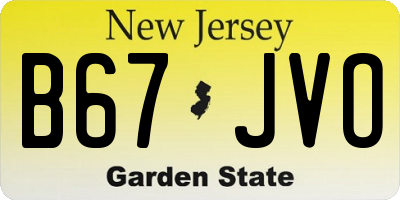 NJ license plate B67JVO