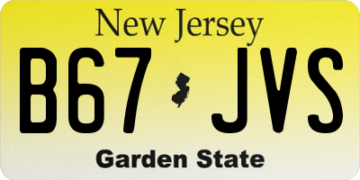 NJ license plate B67JVS