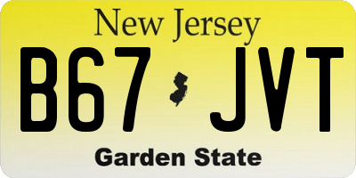 NJ license plate B67JVT