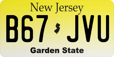 NJ license plate B67JVU
