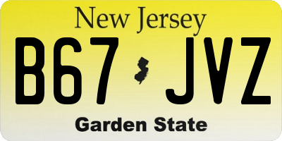 NJ license plate B67JVZ