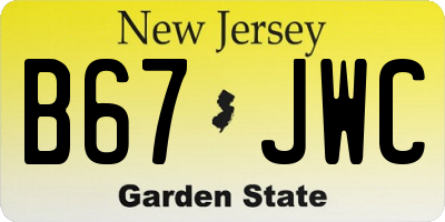 NJ license plate B67JWC