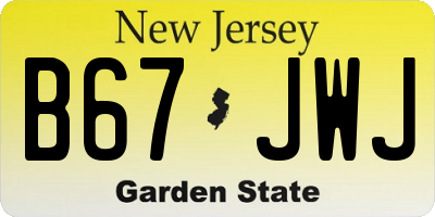 NJ license plate B67JWJ