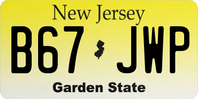 NJ license plate B67JWP