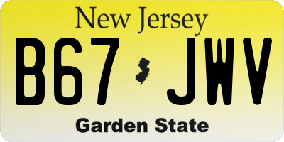 NJ license plate B67JWV
