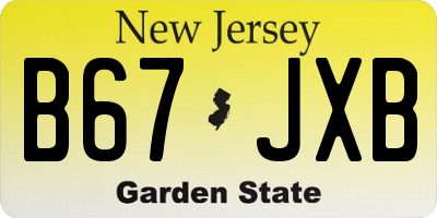 NJ license plate B67JXB