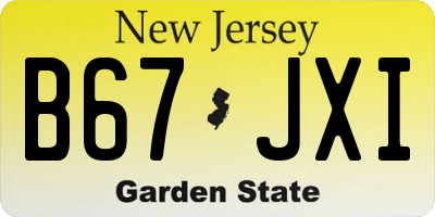 NJ license plate B67JXI