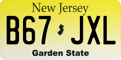 NJ license plate B67JXL