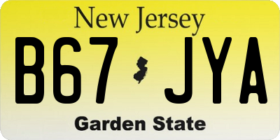NJ license plate B67JYA