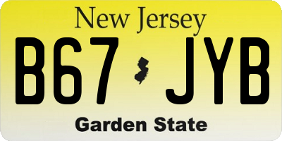 NJ license plate B67JYB