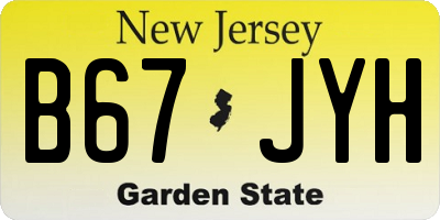 NJ license plate B67JYH