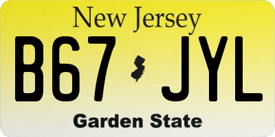 NJ license plate B67JYL